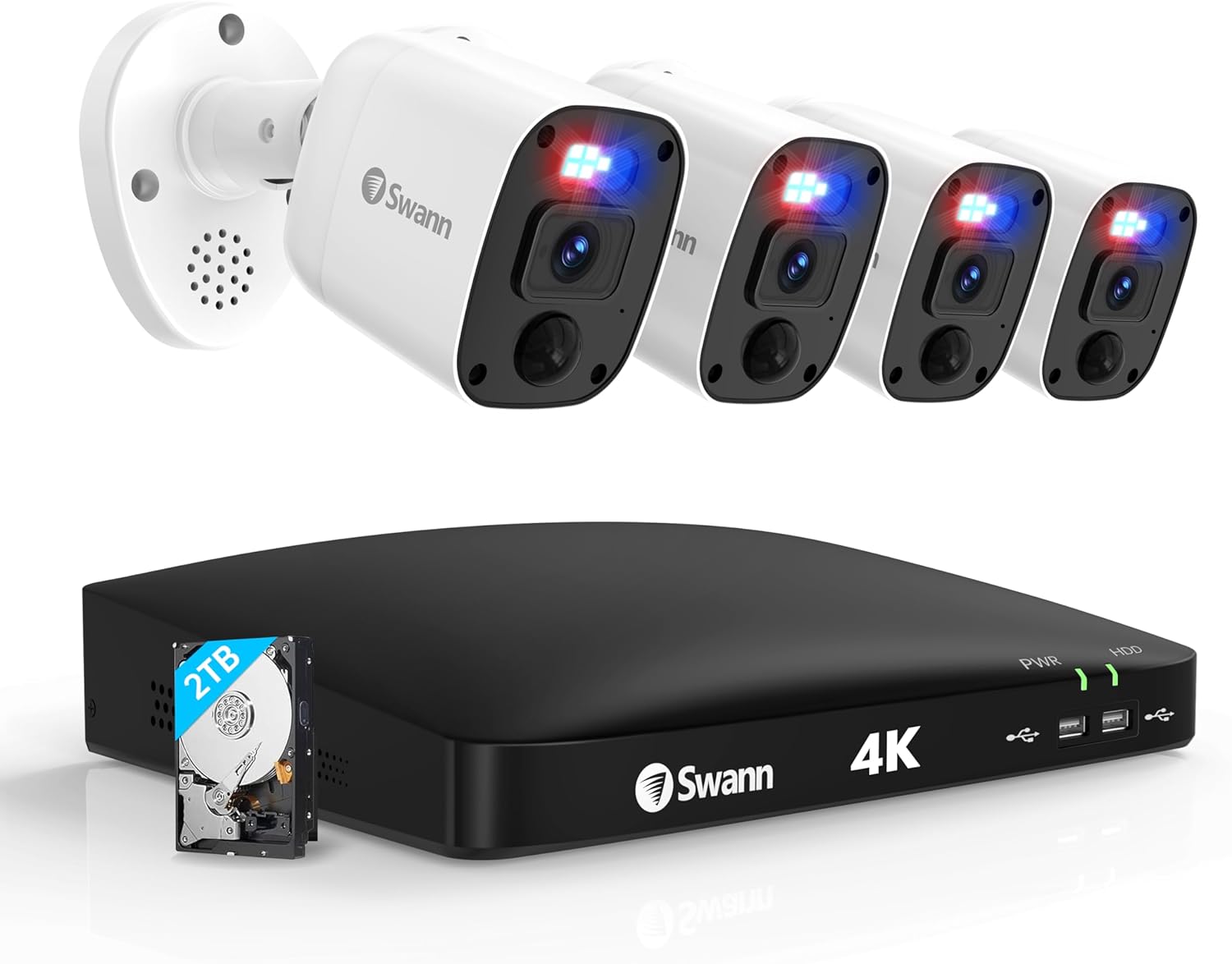 SWANN Enforcer SWDVK-856804MQB 8-channel 4K Ultra HD DVR Security System - 2 TB 4 Cameras