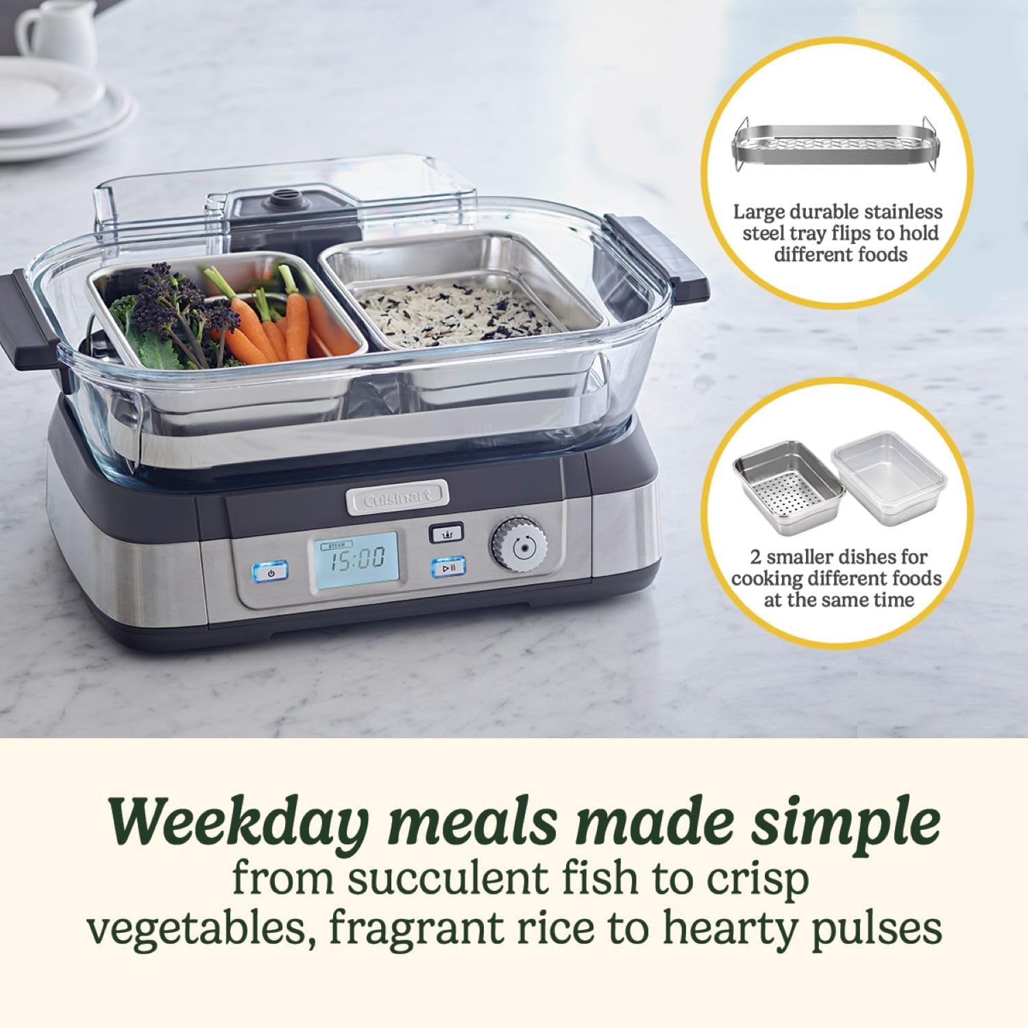 CUISINART CookFresh STM1000U Steamer - Silver & Black