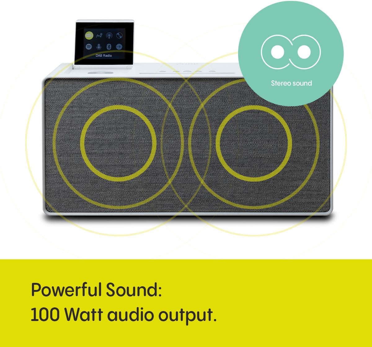 PURE Evoke Home DAB+ FM Smart Bluetooth Radio - Cotton White