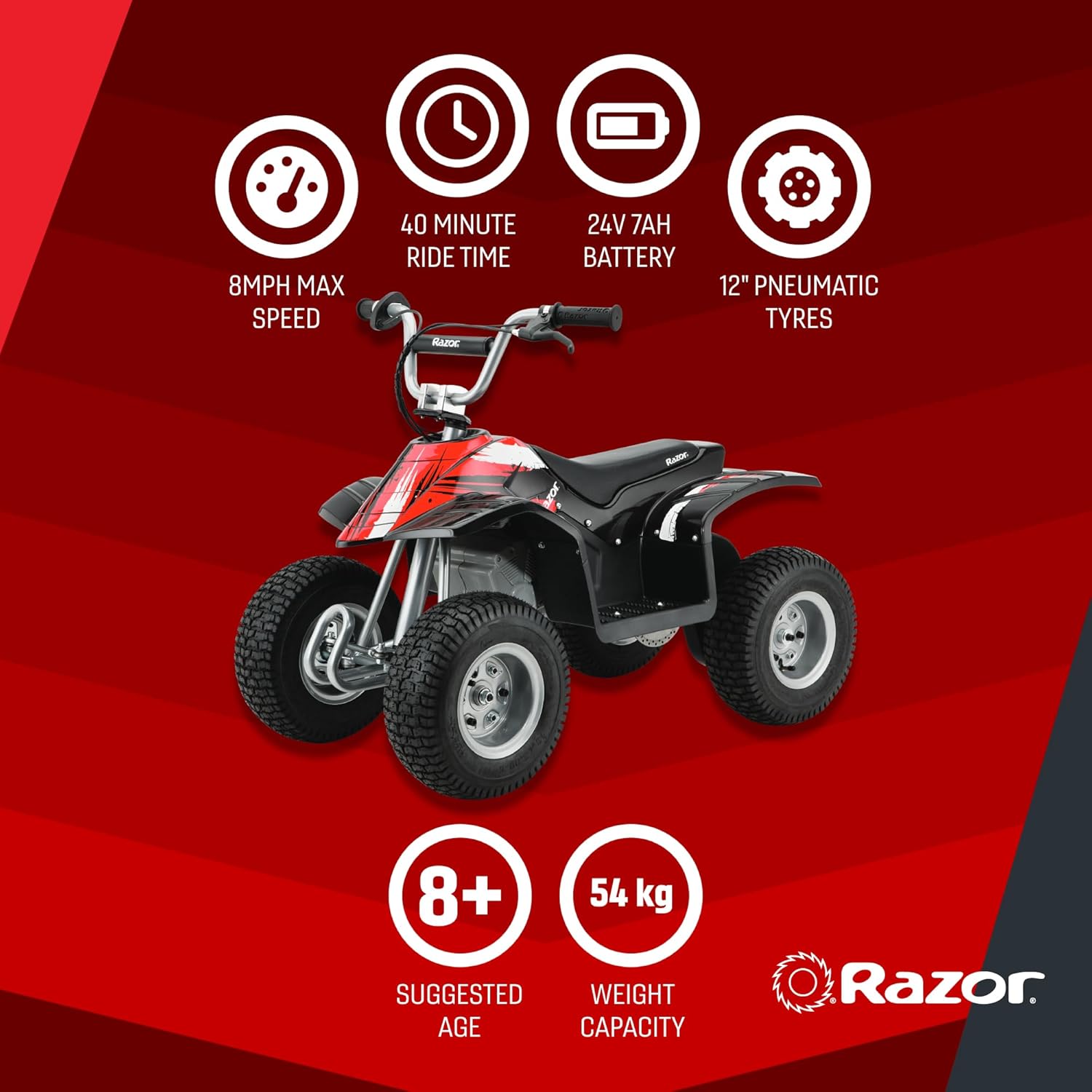 RAZOR Dirt Kids Electric Ride-On Quad Bike