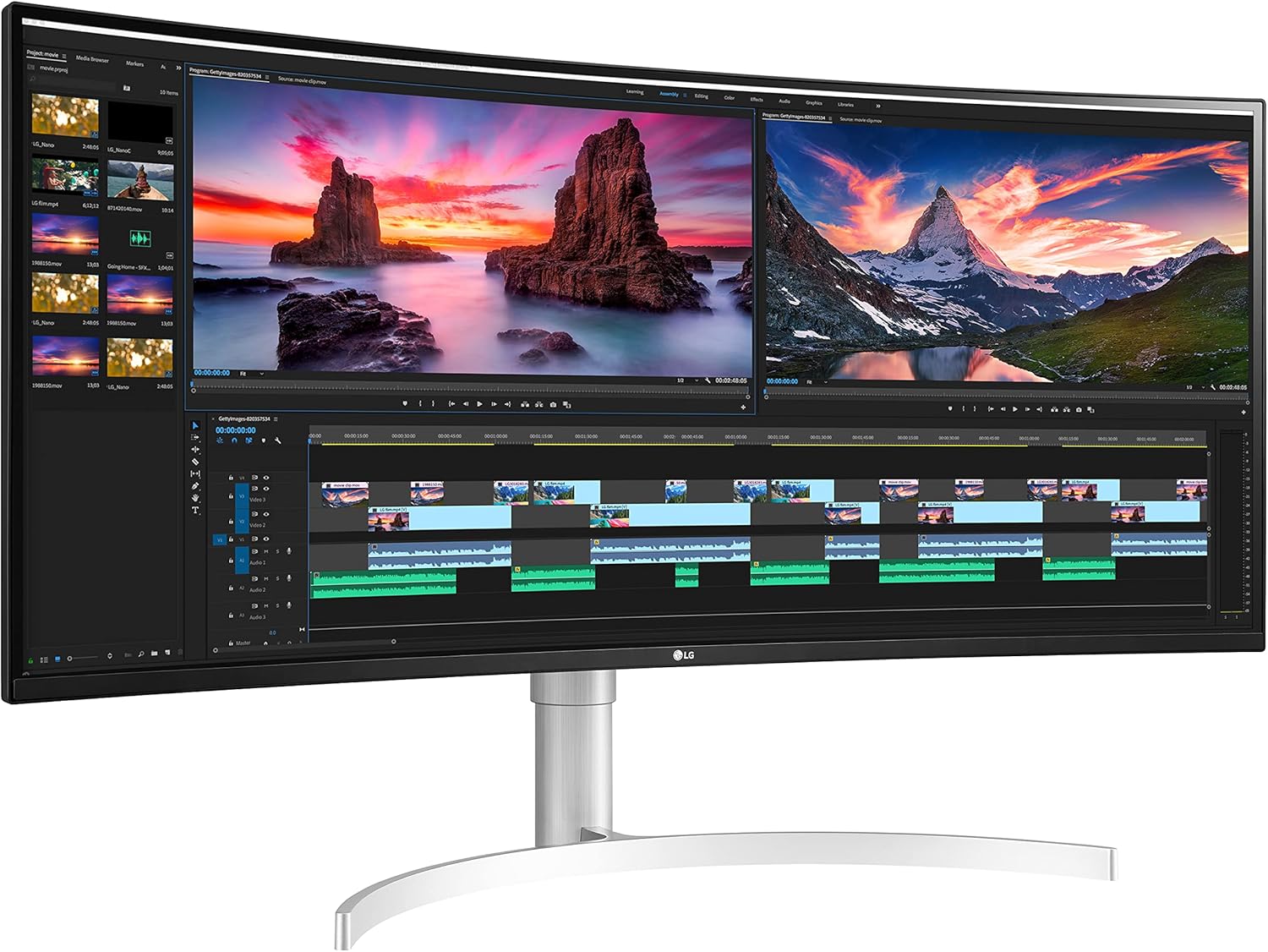 LG UltraWide 38WN95CP-W.AEK Quad HD 37.5" Curved Nano IPS LCD Monitor - White