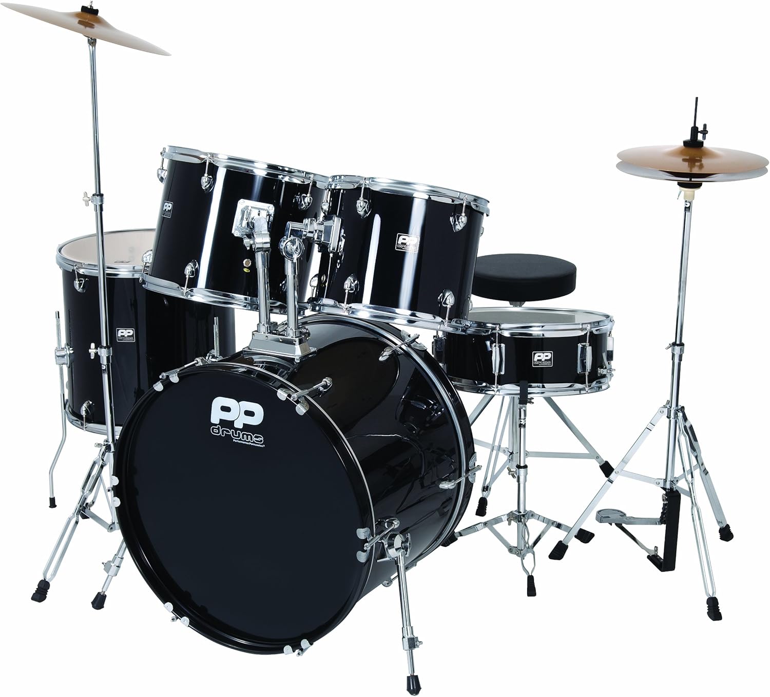PP DRUMS PP250BLK 5 Piece Drum Kit - Black