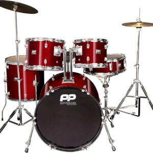 PP DRUMS PP220WR 5 Piece Fusion Drum Kit - Wine Red