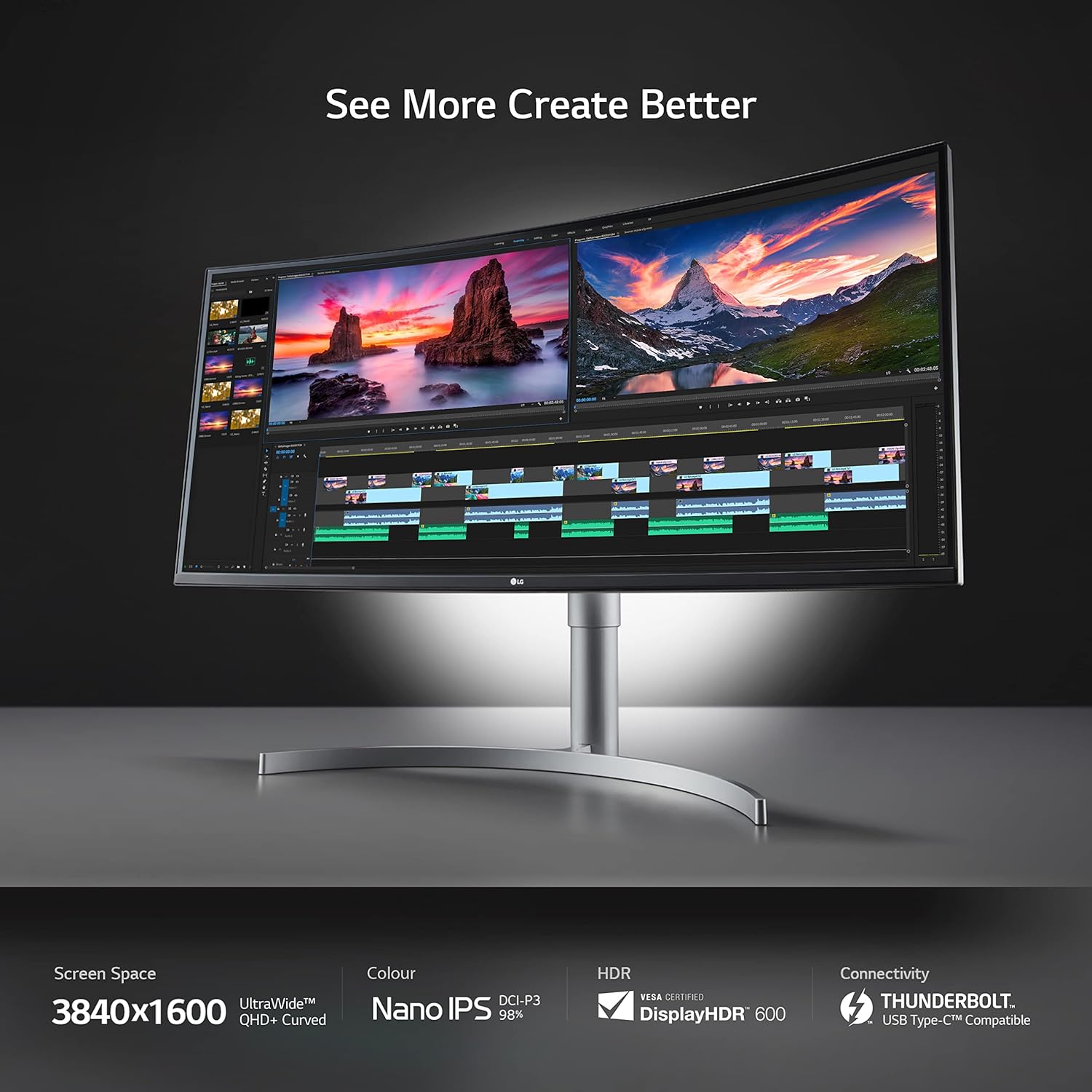 LG UltraWide 38WN95CP-W.AEK Quad HD 37.5" Curved Nano IPS LCD Monitor - White