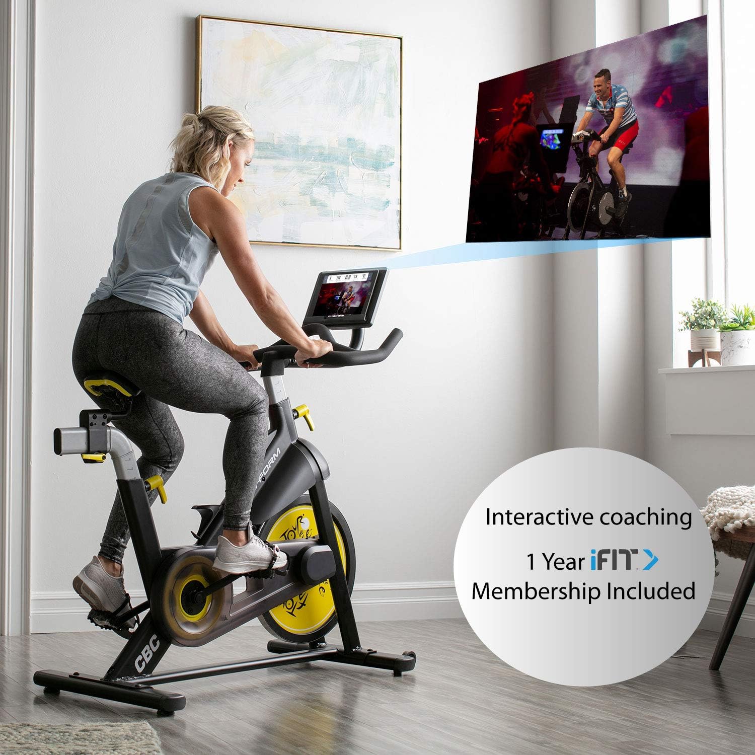 PROFORM Tour de France CBC Smart Bluetooth Exercise Bike - Black & Yellow