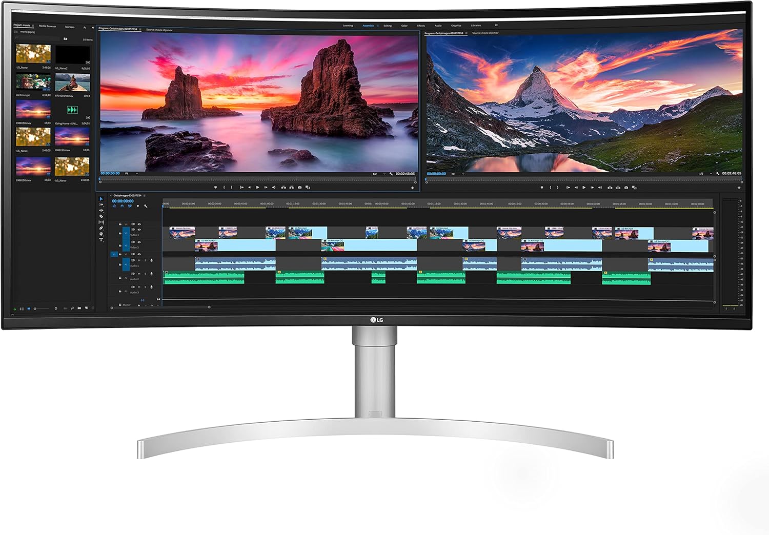 LG UltraWide 38WN95CP-W.AEK Quad HD 37.5" Curved Nano IPS LCD Monitor - White