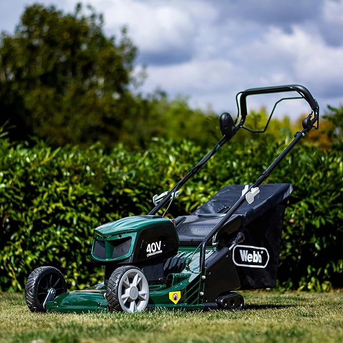 WEBB WERR17LISPX2 Cordless Rotary Lawn Mower with 2 Batteries - Green