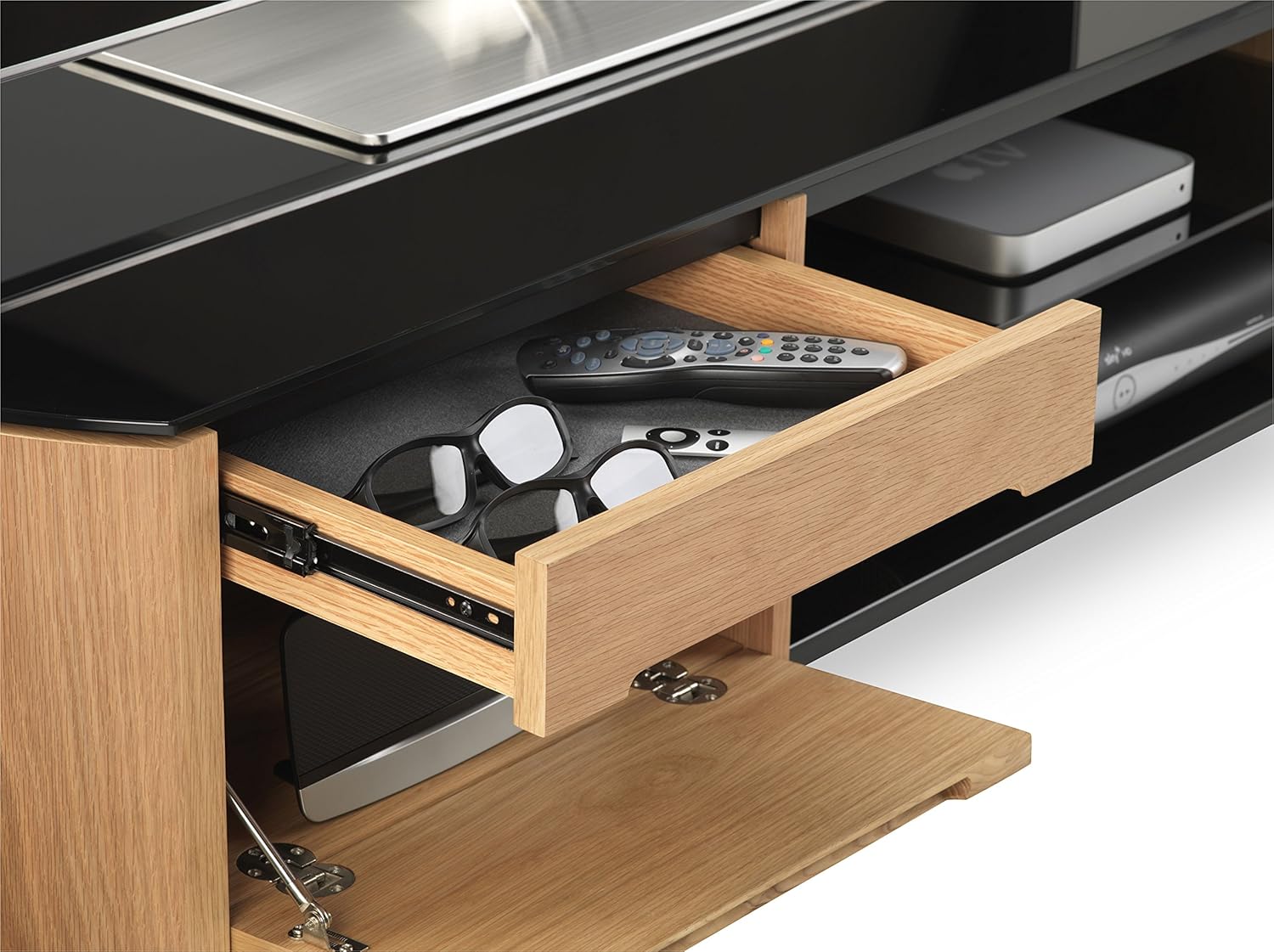 ALPHASON Finewoods Cabinet 1350 TV Stand - Light Oak