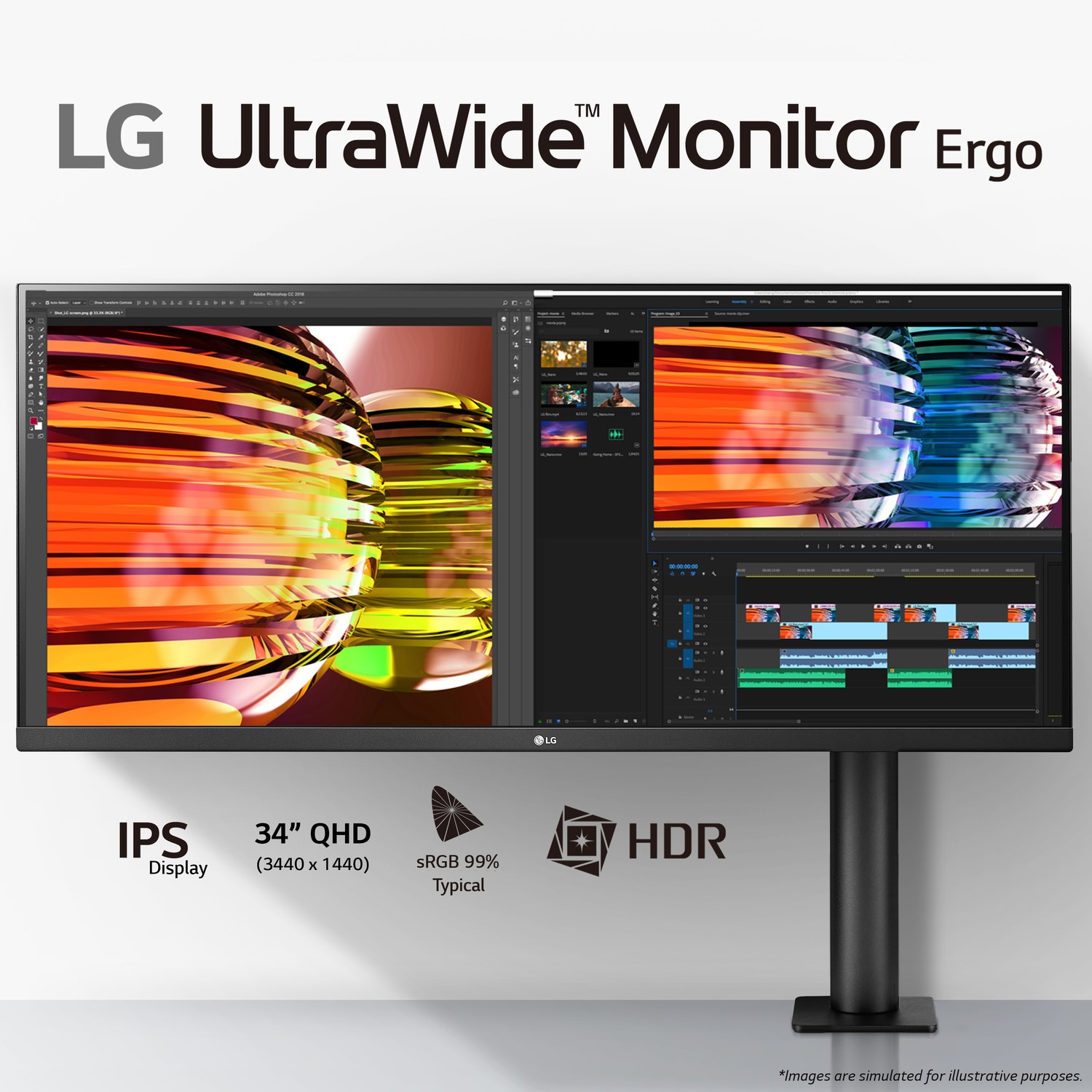 LG Ergo UltraWide 34WN780P-B.AEK Quad HD 34" IPS LCD Monitor - Black