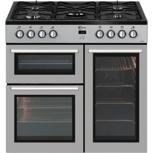 FLAVEL MLN9FRS 90 cm Dual Fuel Range Cooker - Silver & Black