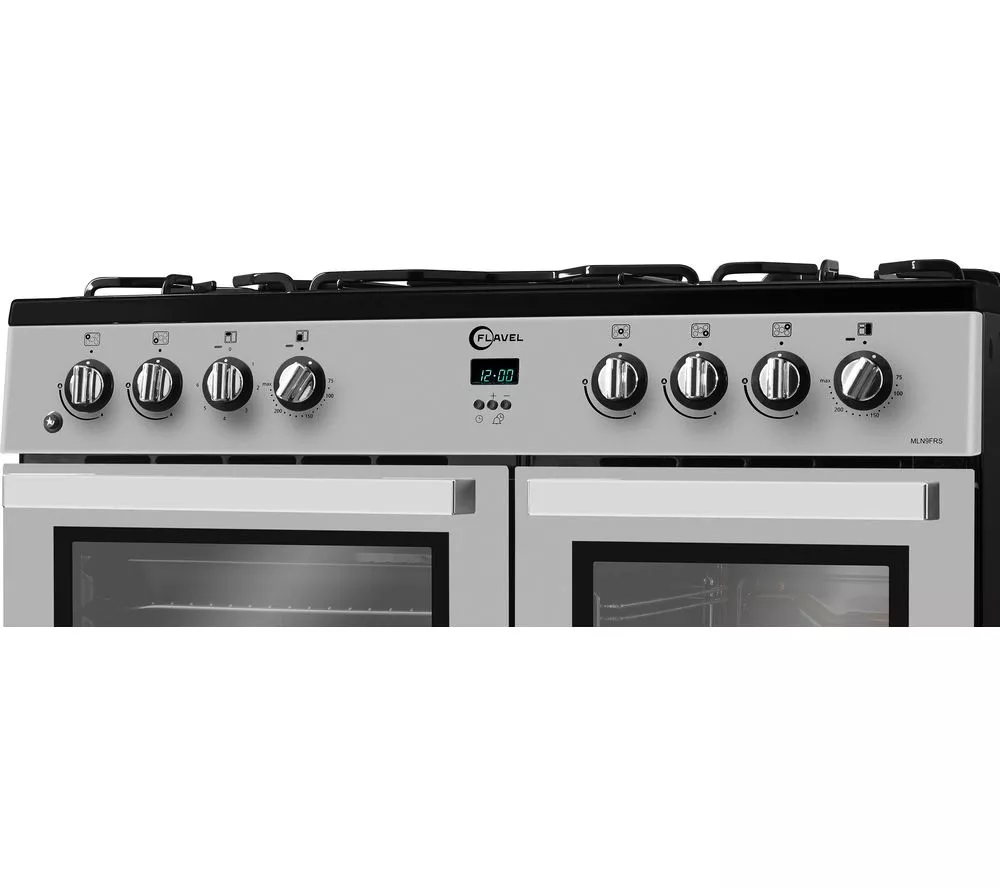 FLAVEL MLN9FRS 90 cm Dual Fuel Range Cooker - Silver & Black