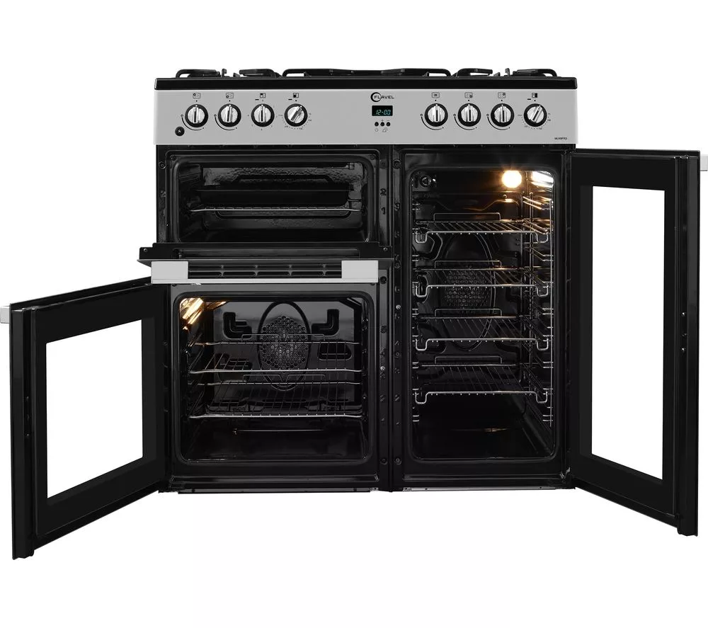 FLAVEL MLN9FRS 90 cm Dual Fuel Range Cooker - Silver & Black