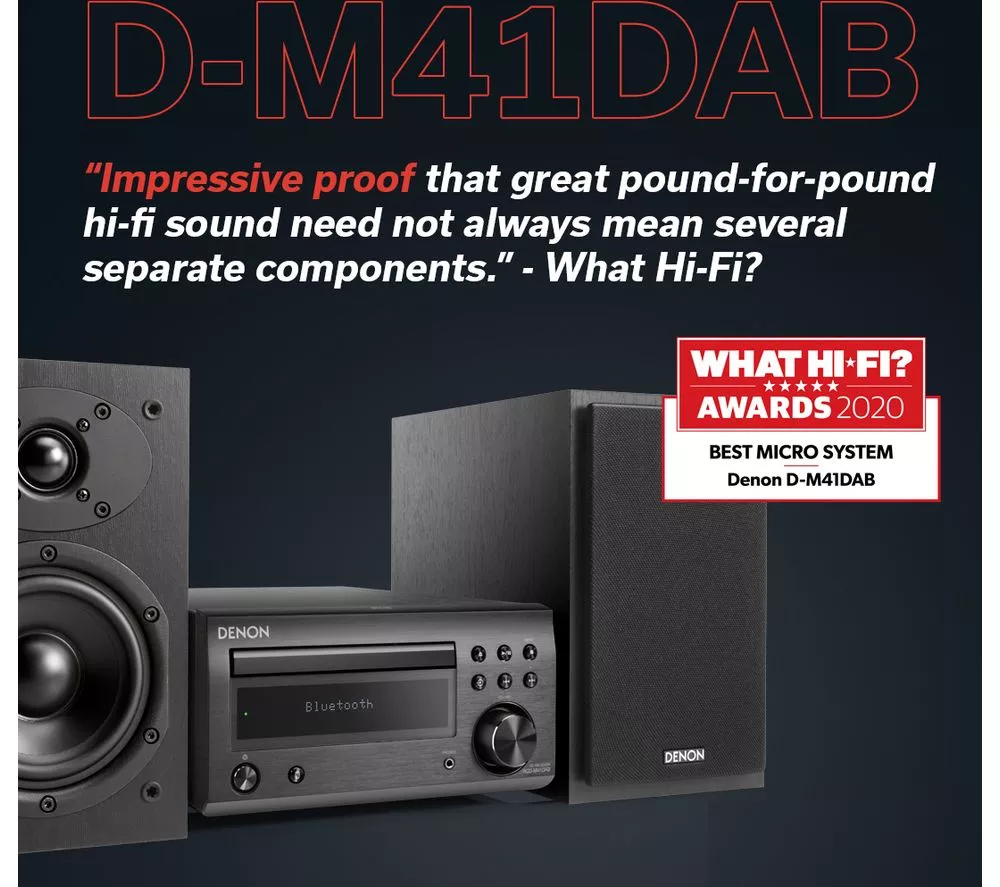 DENON DM-41DAB Wireless Traditional Hi-Fi System - Black