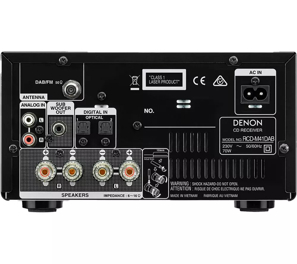 DENON DM-41DAB Wireless Traditional Hi-Fi System - Black