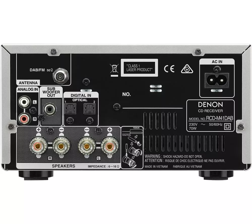 DENON DM-41DAB Wireless Traditional Hi-Fi System - Premium Silver