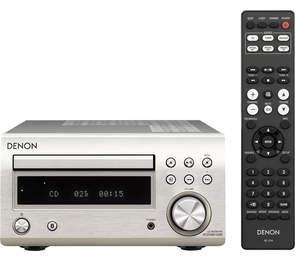 DENON DM-41DAB Wireless Traditional Hi-Fi System - Premium Silver