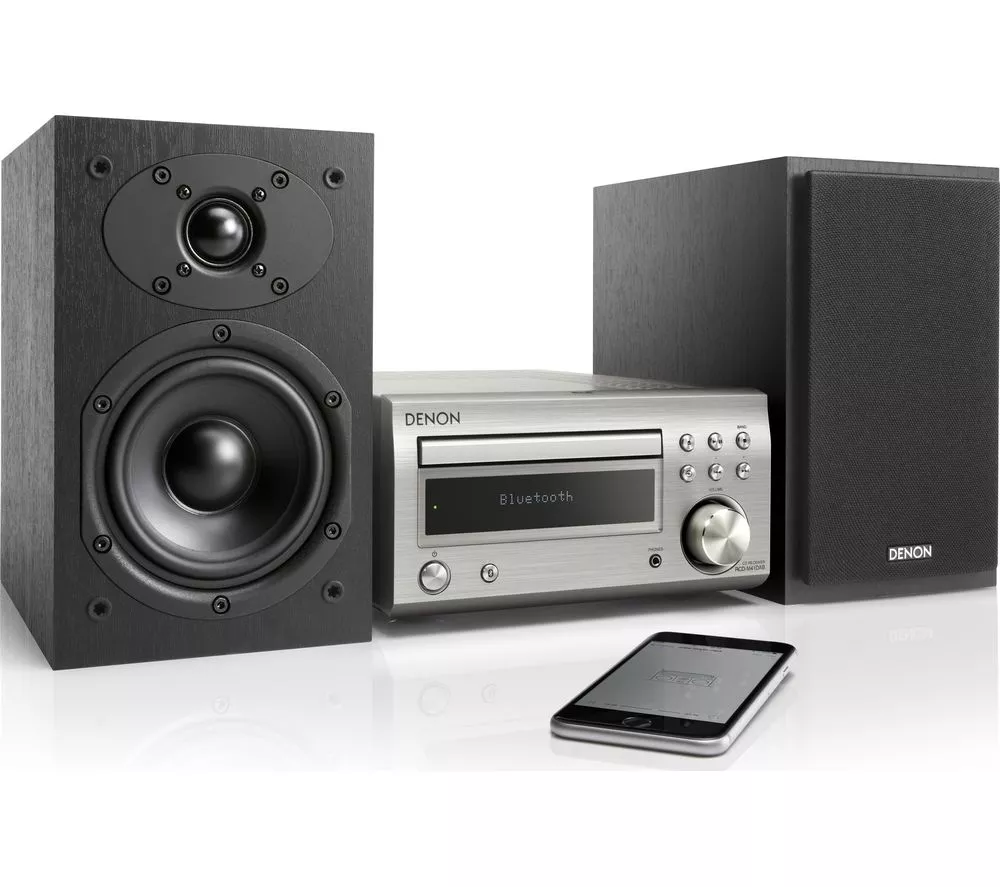 DENON DM-41DAB Wireless Traditional Hi-Fi System - Premium Silver