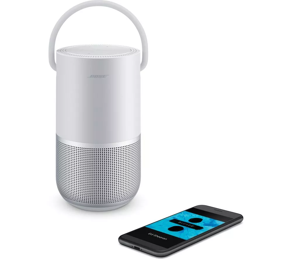 BOSE Portable Wireless Multi-room Home Smart Speaker with Google Assistant & Amazon Alexa - Silver