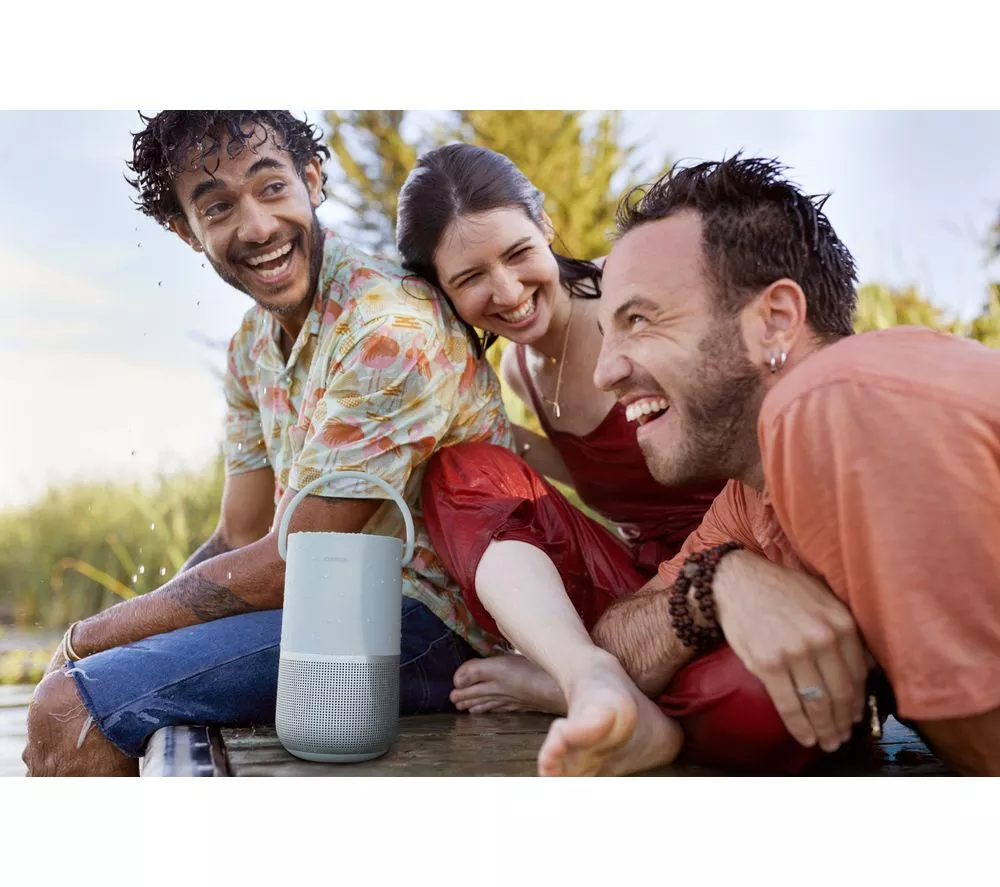 BOSE Portable Wireless Multi-room Home Smart Speaker with Google Assistant & Amazon Alexa - Silver