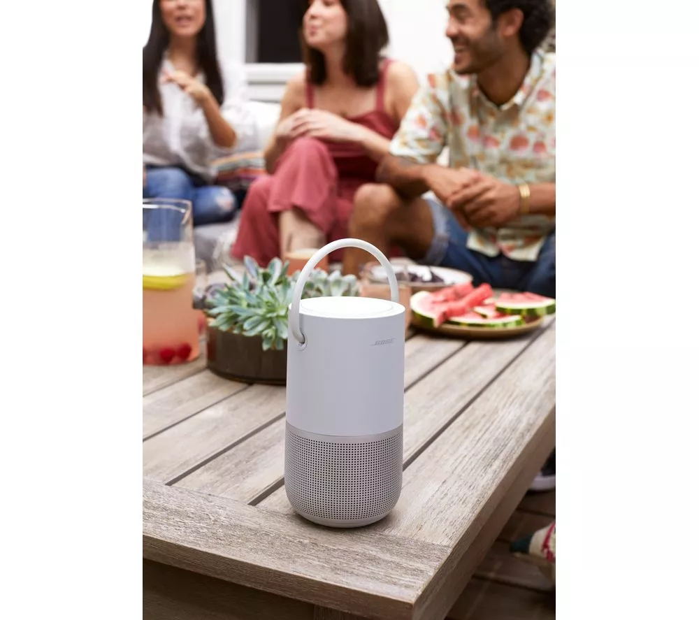 BOSE Portable Wireless Multi-room Home Smart Speaker with Google Assistant & Amazon Alexa - Silver