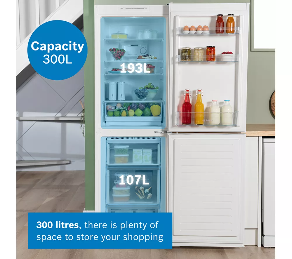 BOSCH Series 2 KGN34NWEAG 50 50 Fridge Freezer - White