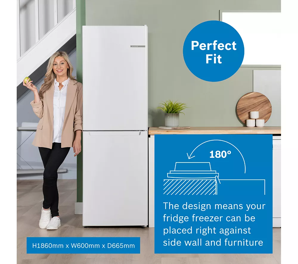 BOSCH Series 2 KGN34NWEAG 50 50 Fridge Freezer - White