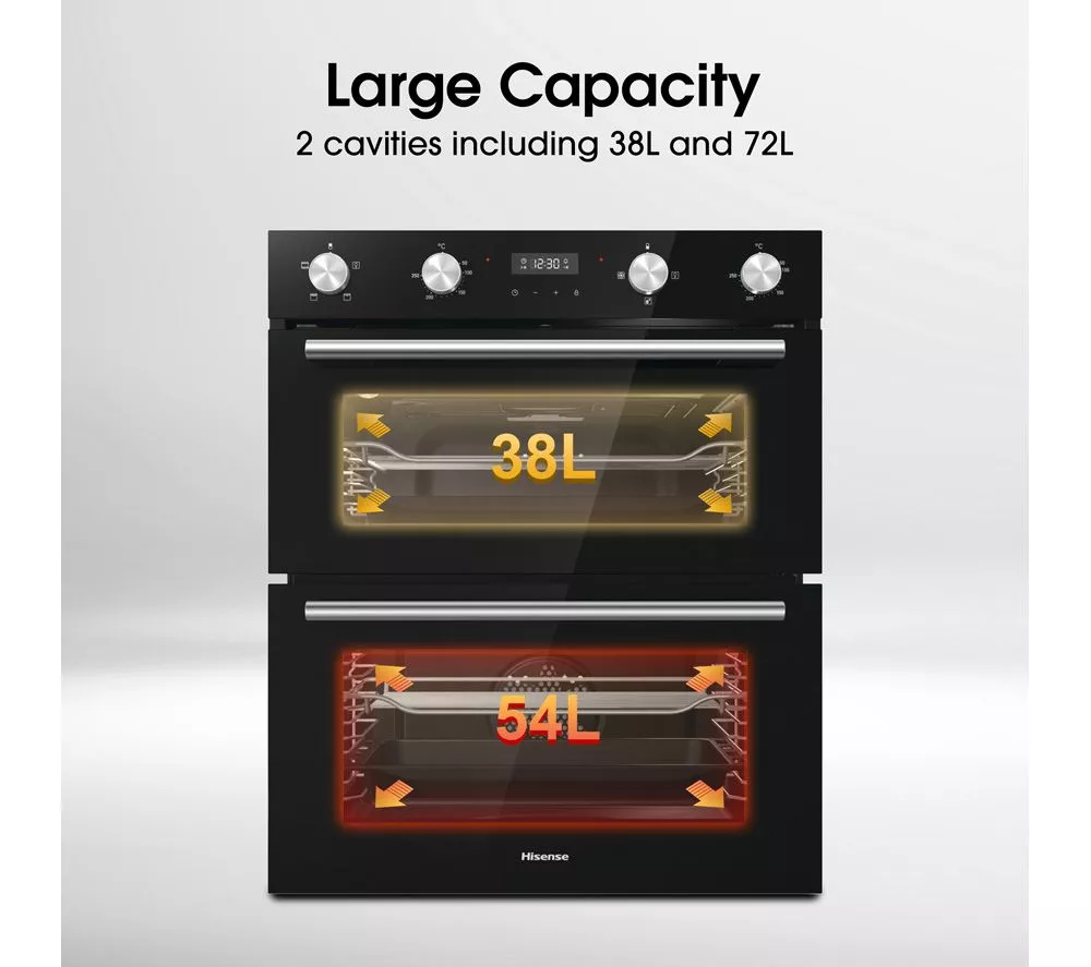 HISENSE BID75211BGUK Electric Built-under Double Oven - Black