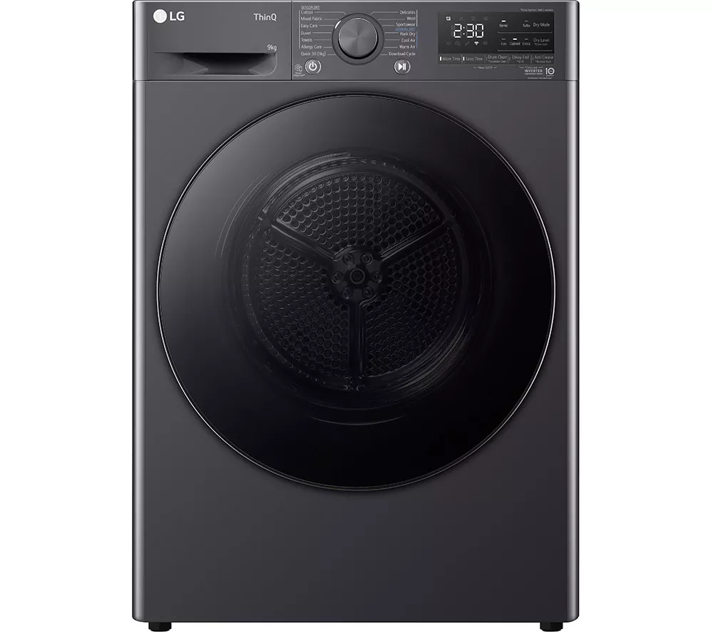 LGE V7 DUAL Dry FDV709GN WiFi-enabled 9 kg Heat Pump Tumble Dryer - Slate Grey