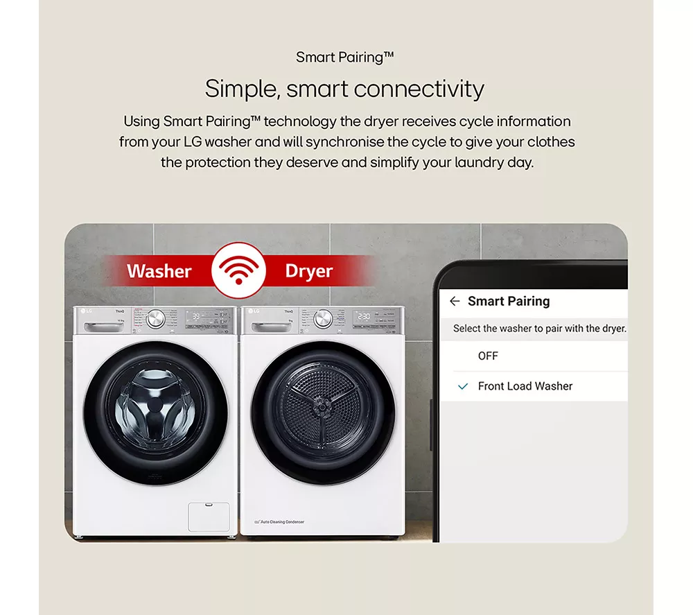 LGE V7 DUAL Dry FDV709GN WiFi-enabled 9 kg Heat Pump Tumble Dryer - Slate Grey