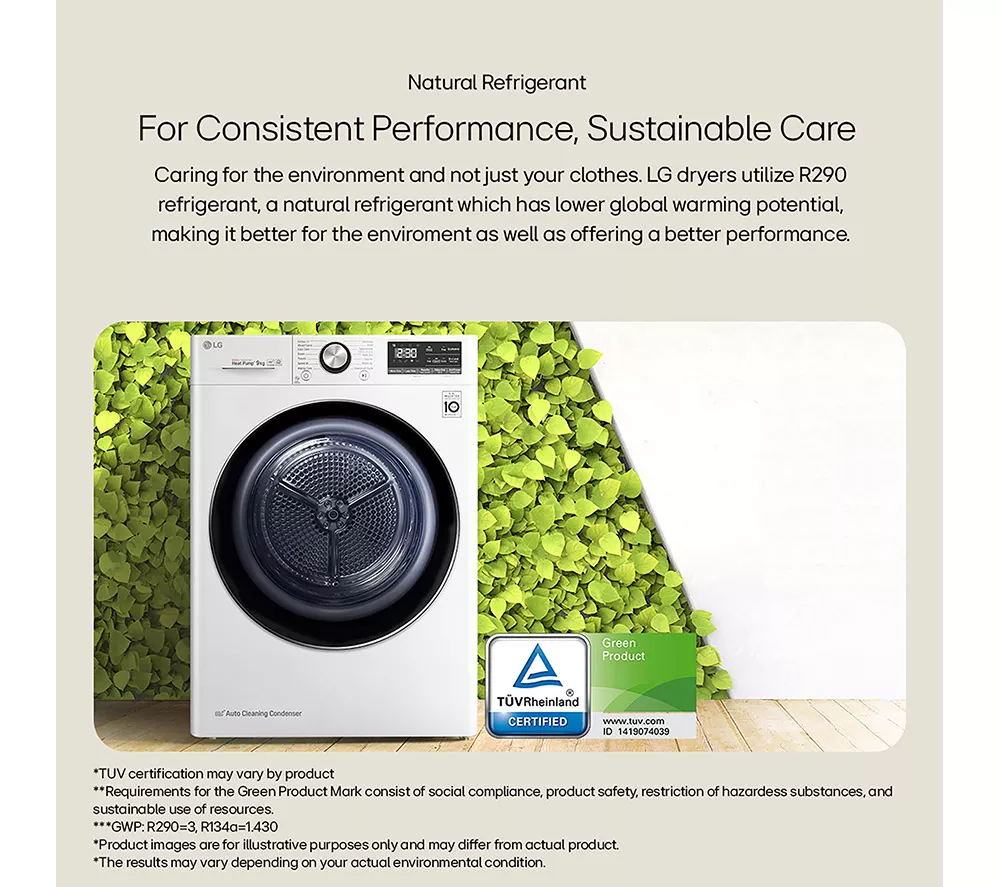 LGE V7 DUAL Dry FDV709GN WiFi-enabled 9 kg Heat Pump Tumble Dryer - Slate Grey