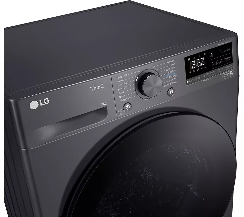 LGE V7 DUAL Dry FDV709GN WiFi-enabled 9 kg Heat Pump Tumble Dryer - Slate Grey