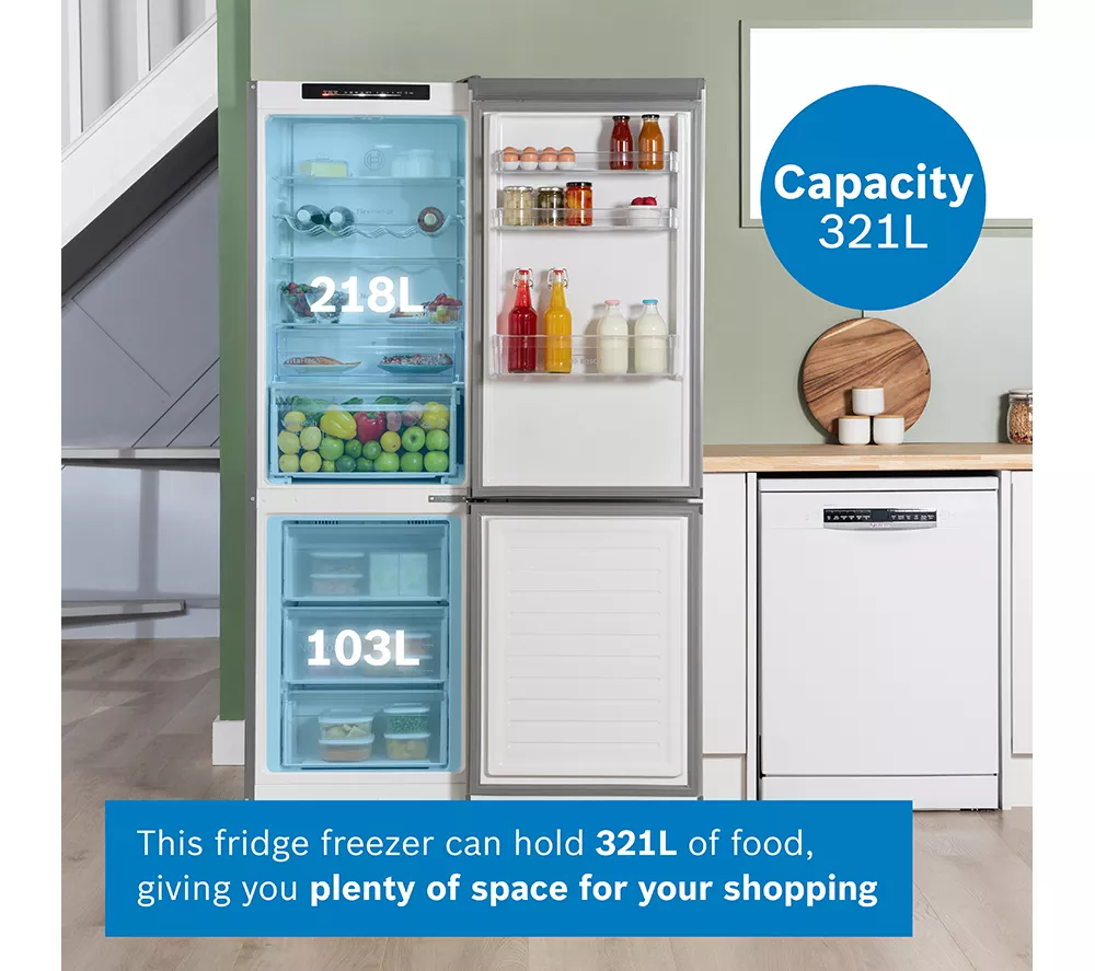 BOSCH Series 4 KGN362LDFG 70 30 Fridge Freezer - Inox