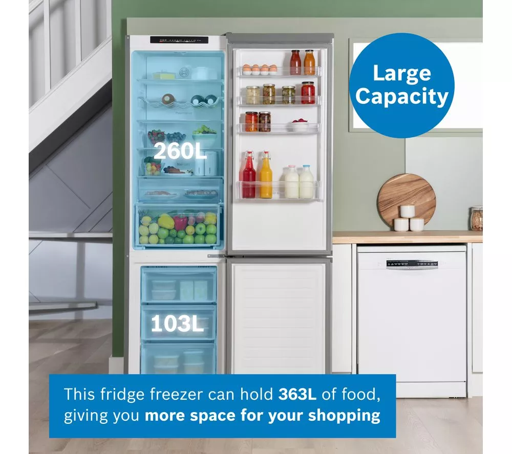 BOSCH Series 4 KGN392LDFG 70 30 Fridge Freezer - Inox