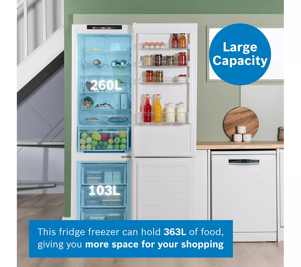 BOSCH Series 4 KGN392WDFG 70 30 Fridge Freezer - White