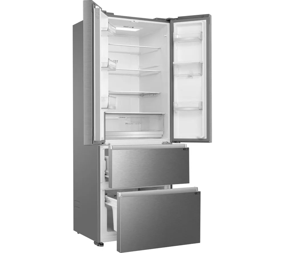 HAIER HFR5719EWMP Fridge Freezer - Platinum Inox
