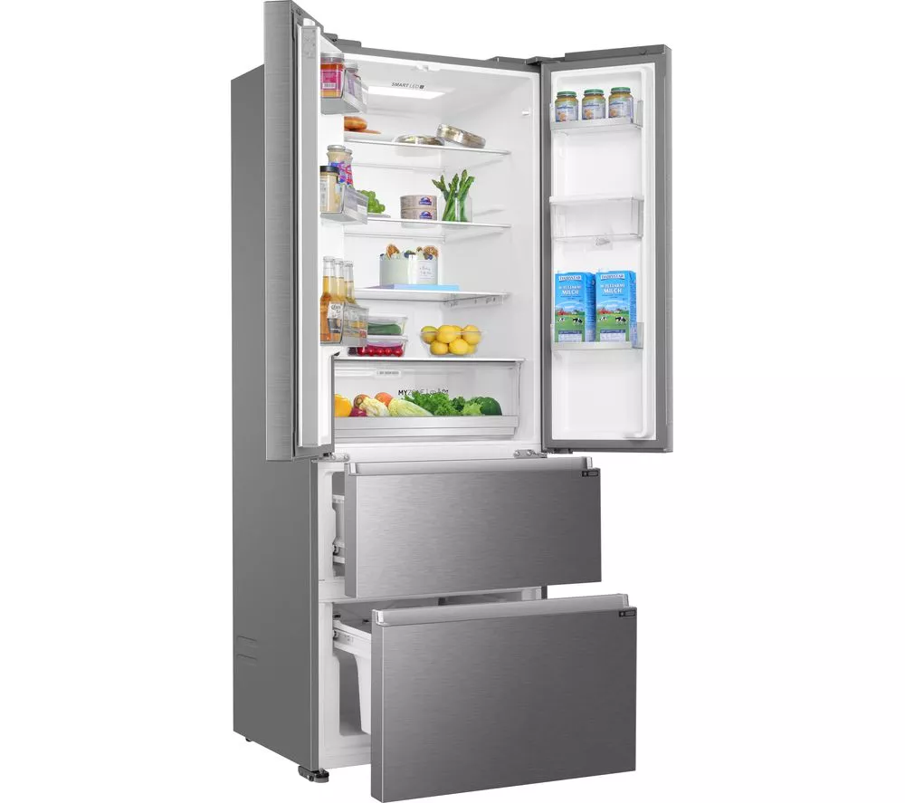HAIER HFR5719EWMP Fridge Freezer - Platinum Inox