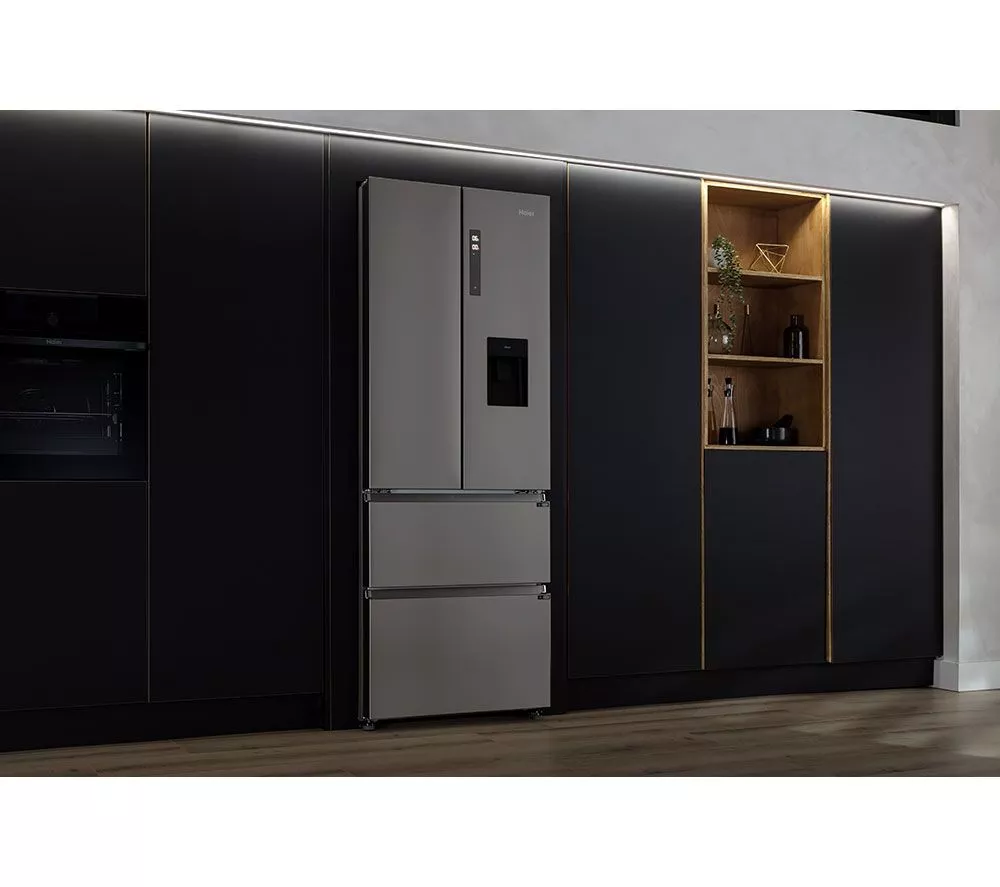 HAIER HFR5719EWMP Fridge Freezer - Platinum Inox
