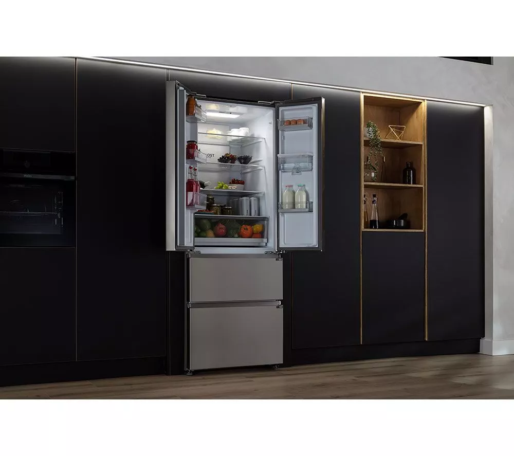 HAIER HFR5719EWMP Fridge Freezer - Platinum Inox