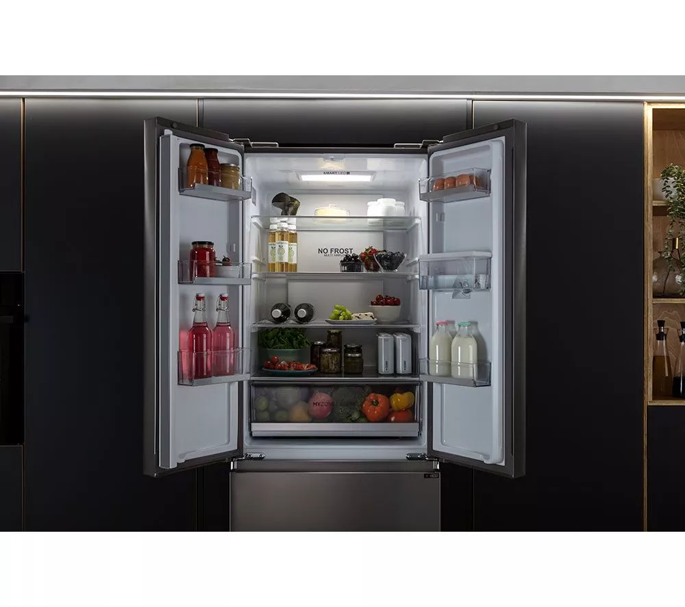 HAIER HFR5719EWMP Fridge Freezer - Platinum Inox