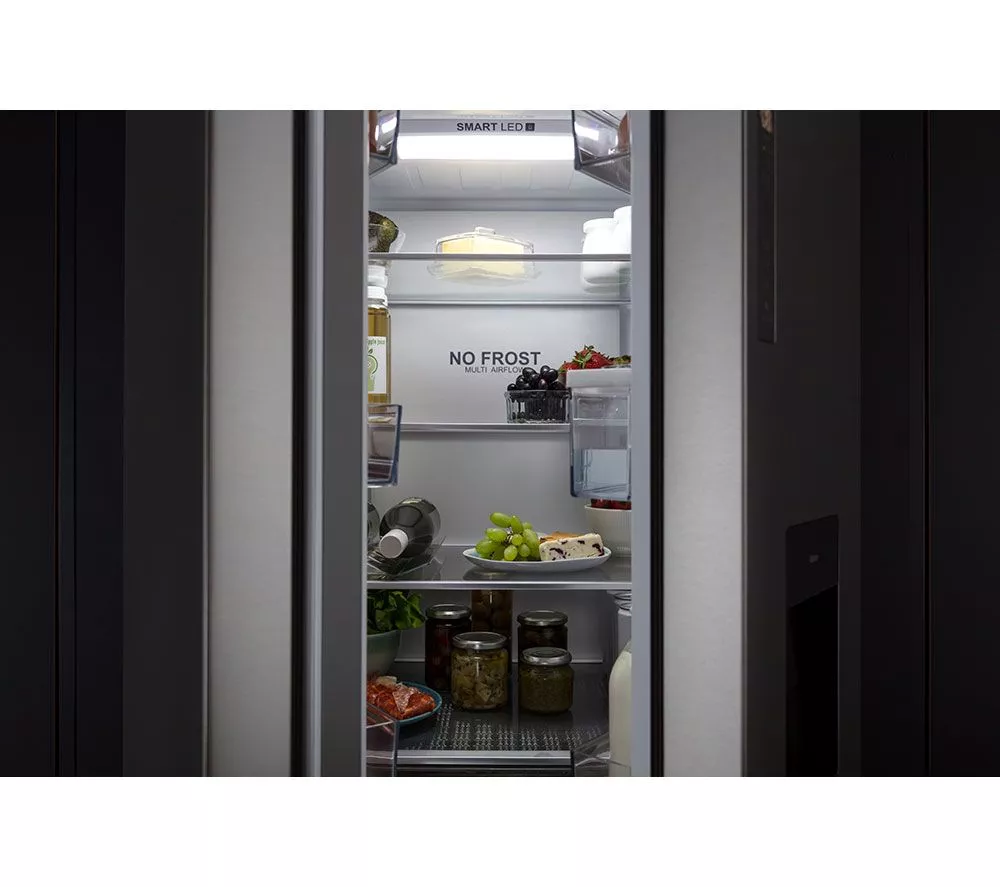 HAIER HFR5719EWMP Fridge Freezer - Platinum Inox