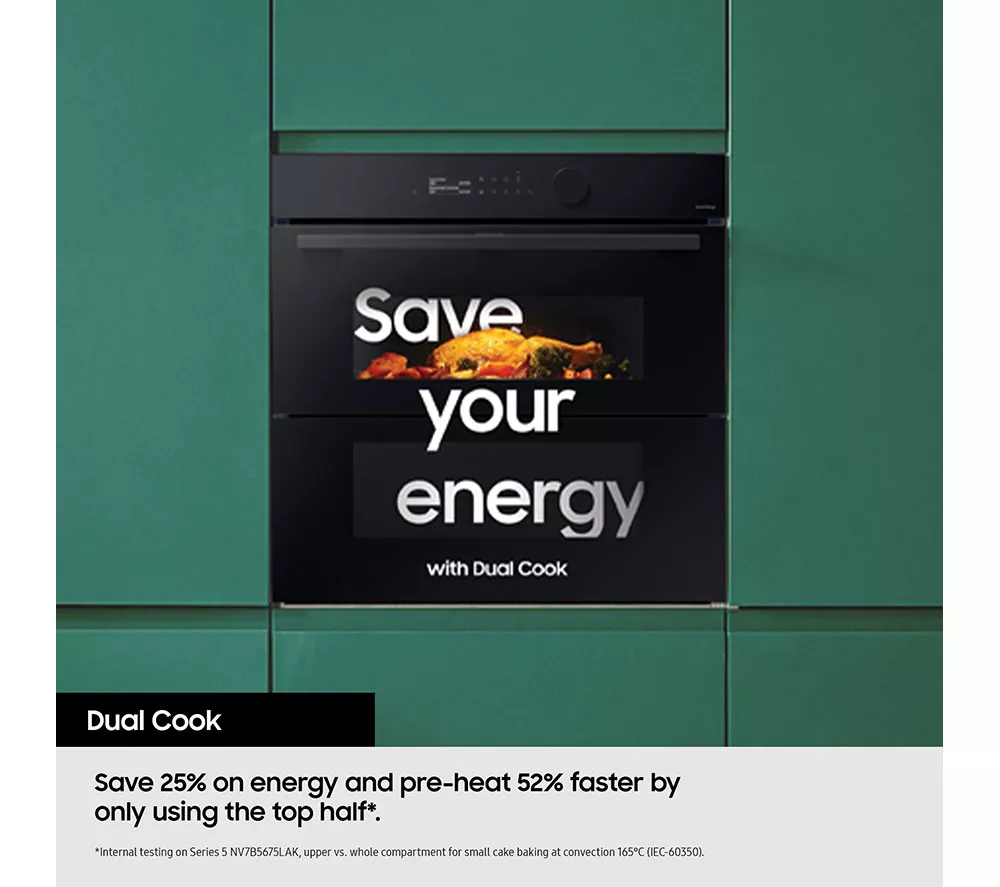 SAMSUNG Series 4 Dual Cook Flex NV7B45305AK U4 Electric Smart Oven - Clean Black