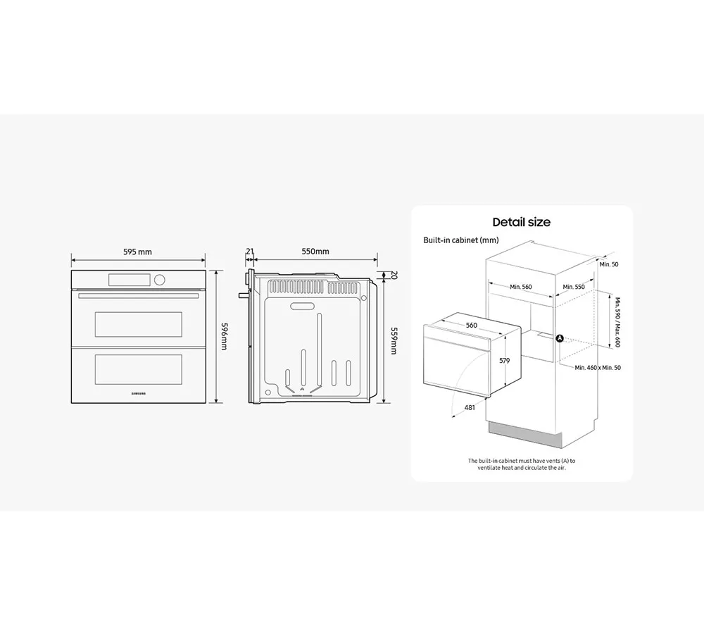 SAMSUNG Series 4 Dual Cook Flex NV7B45305AK U4 Electric Smart Oven - Clean Black