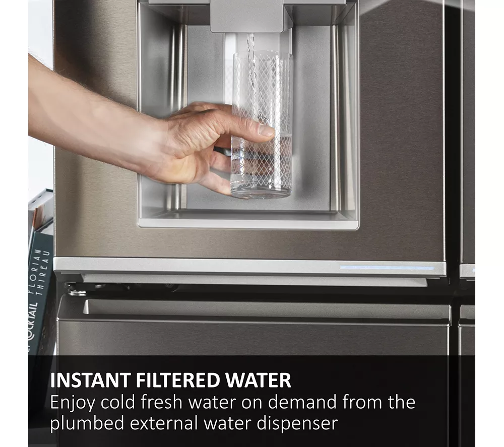 HAIER HCR5919EHMP Fridge Freezer - Platinum Inox