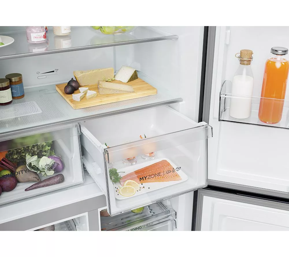 HAIER HCR5919EHMP Fridge Freezer - Platinum Inox