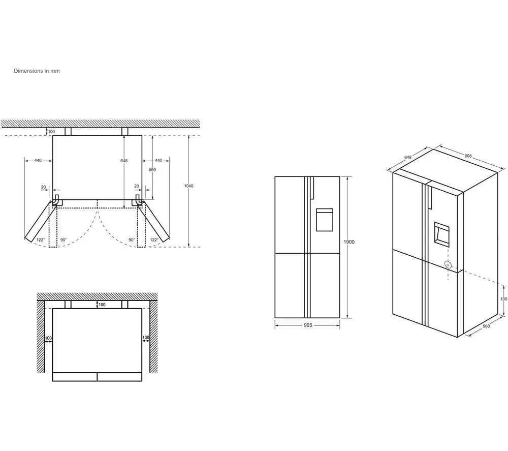 HAIER HCR5919EHMP Fridge Freezer - Platinum Inox