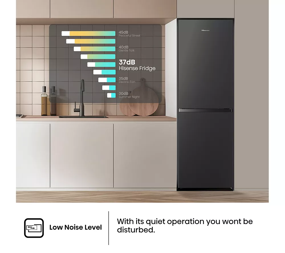 HISENSE RB327N4BBE 50 50 Fridge Freezer - Black & Steel