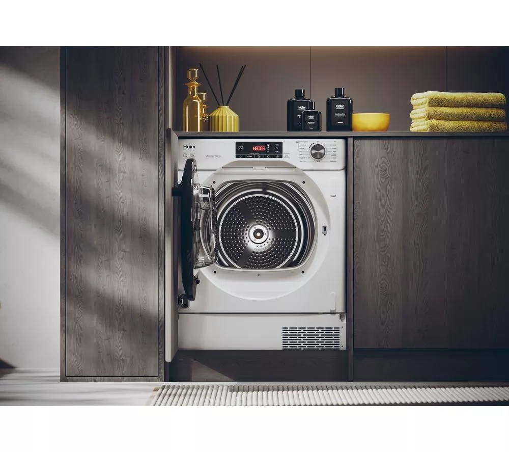 HAIER Series 4 HDBI H7A2TBEX-80 Integrated WiFi-enabled 7 kg Heat Pump Tumble Dryer