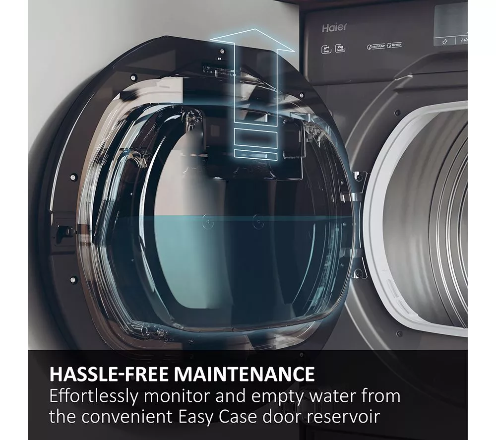 HAIER Series 4 HDBI H7A2TBEX-80 Integrated WiFi-enabled 7 kg Heat Pump Tumble Dryer