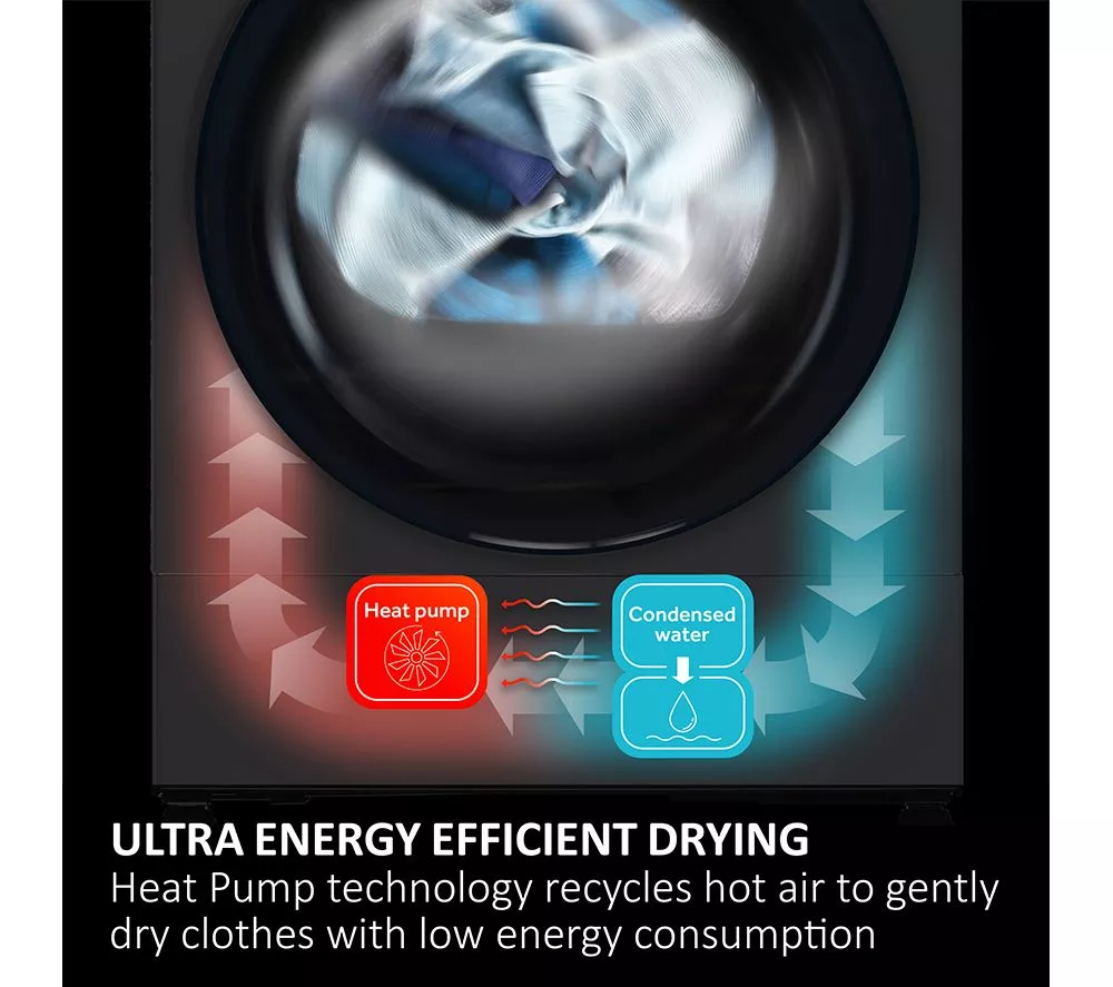 HAIER Series 4 HDBI H7A2TBEX-80 Integrated WiFi-enabled 7 kg Heat Pump Tumble Dryer