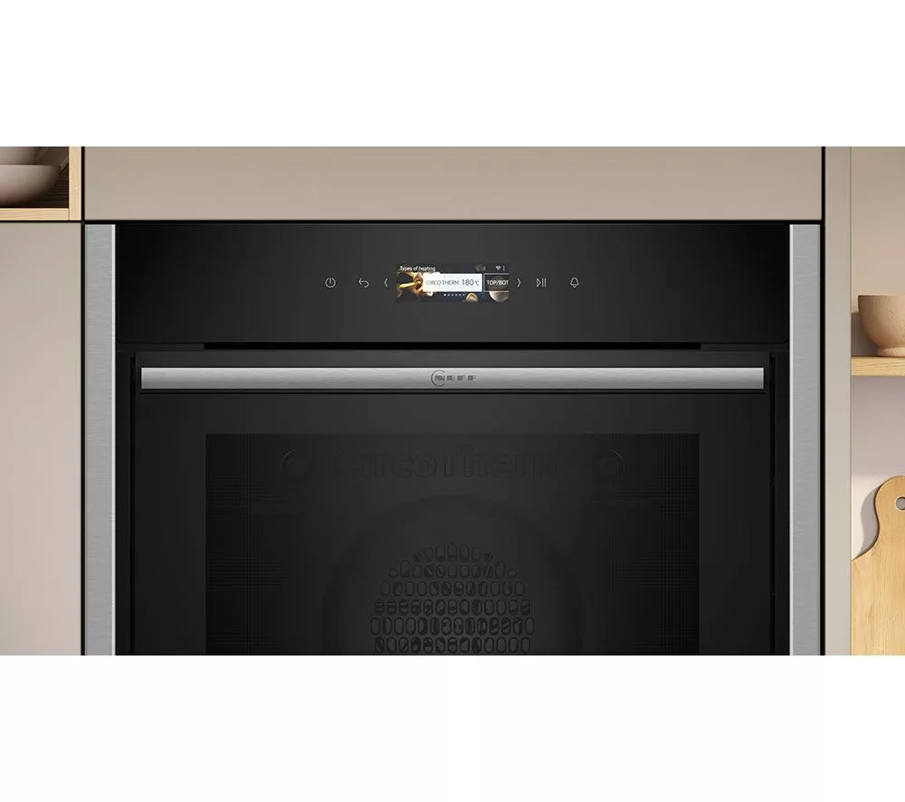 NEFF N70 Slide&Hide B54CR71N0B Electric Pyrolytic Smart Oven - Stainless Steel